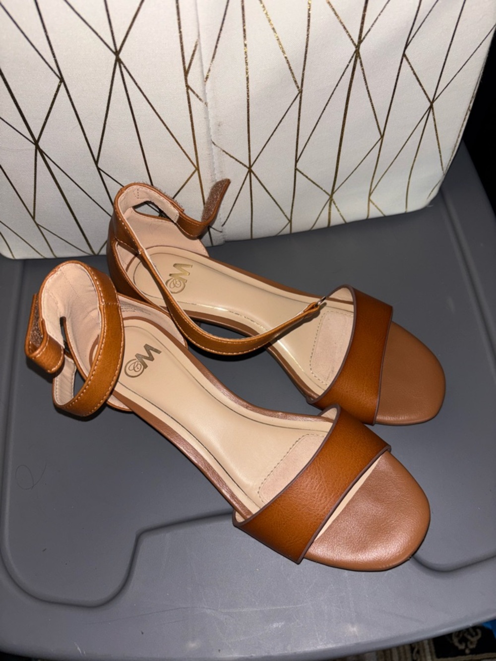 Women's brown / tan Ankle-Strap Sandal heels